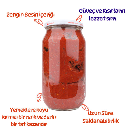 Acı Biber - Domates Karışık Salçası Güneşte Kurutulmuş Ev Yapımı 1,1 kg