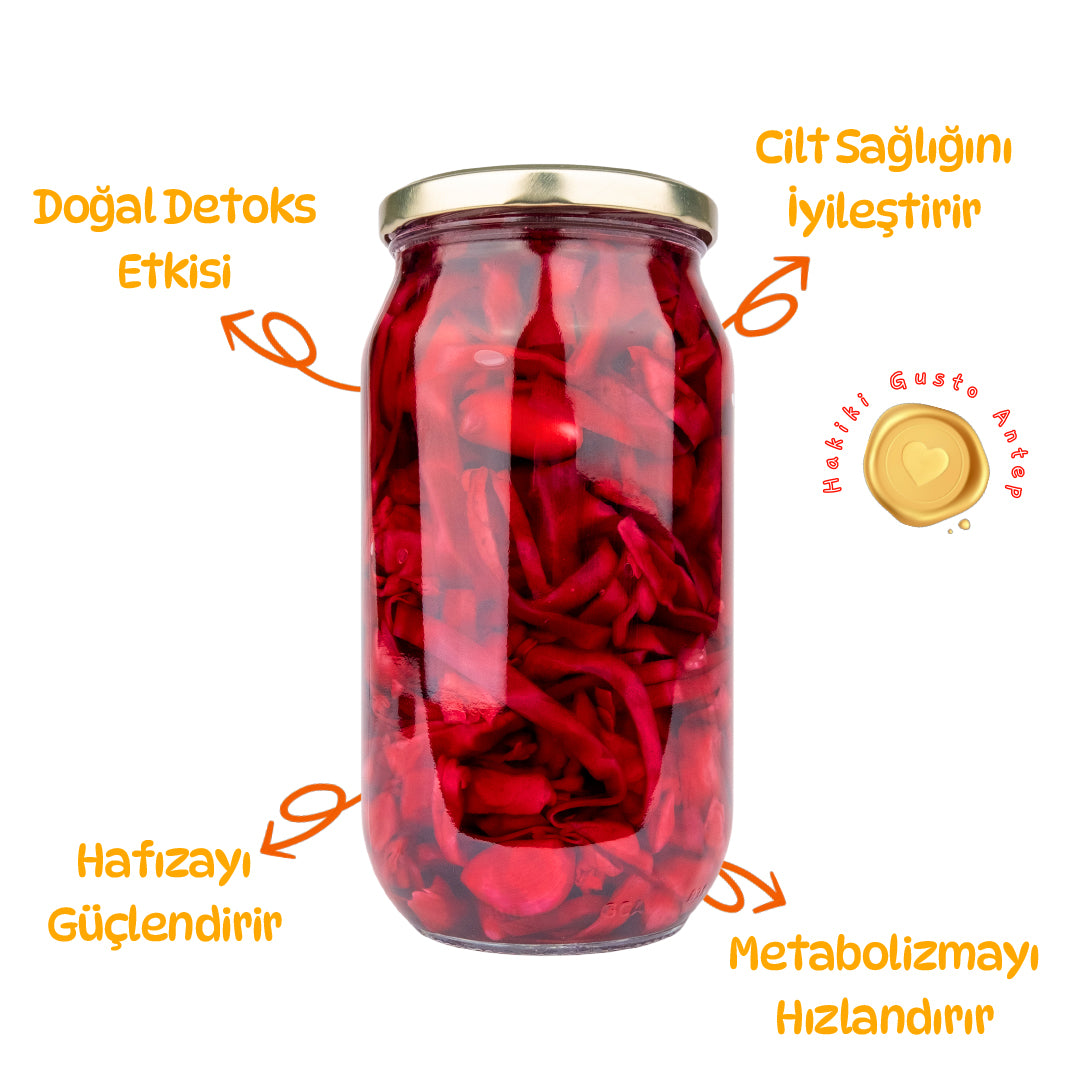 Kırmızı Lahana Turşusu – Gaziantep Usulü Çıtır & Canlı Renk | Ali Fermante 5 Litre Pet Kavanoz