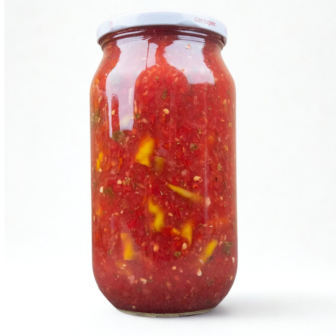 Zeytinyağlı Acılı Domates Turşusu – Antep Usulü Kütür Lezzet | Ali Fermante 1000 CC Cam Kavanoz