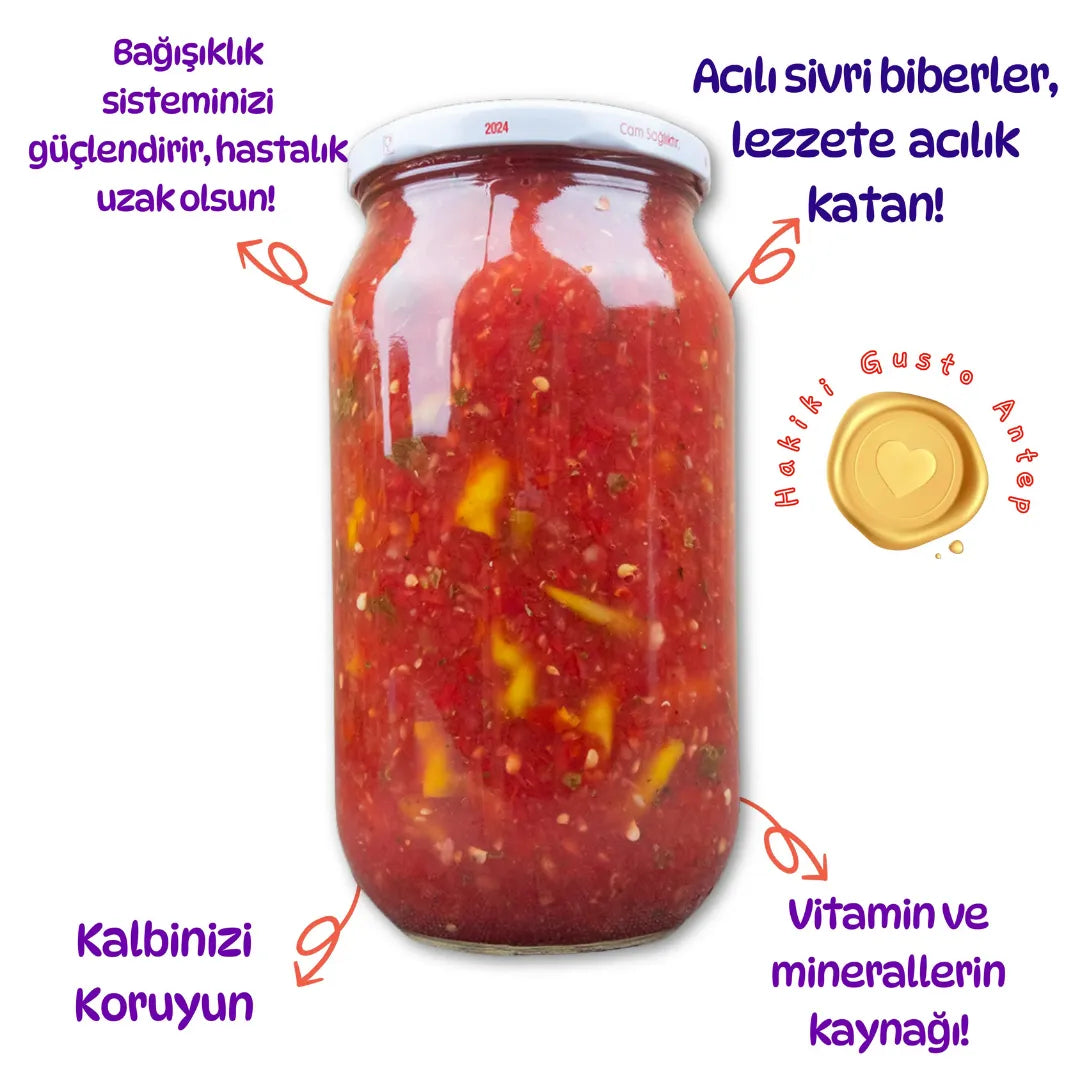 Zeytinyağlı Acılı Domates Turşusu – Antep Usulü Kütür Lezzet | Ali Fermante 1000 CC Cam Kavanoz