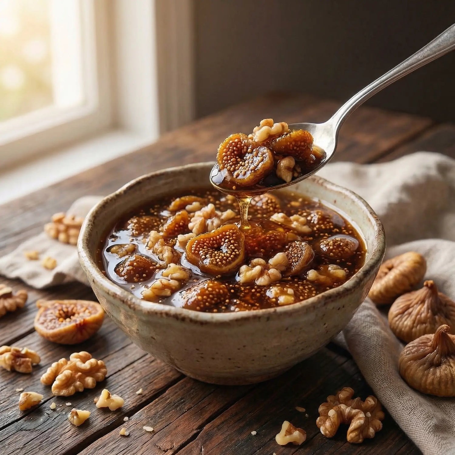 Ali Fermante Doğal Cevizli Kuru İncir Reçeli | Gurme Lezzet (430cc Cam Kavanoz)