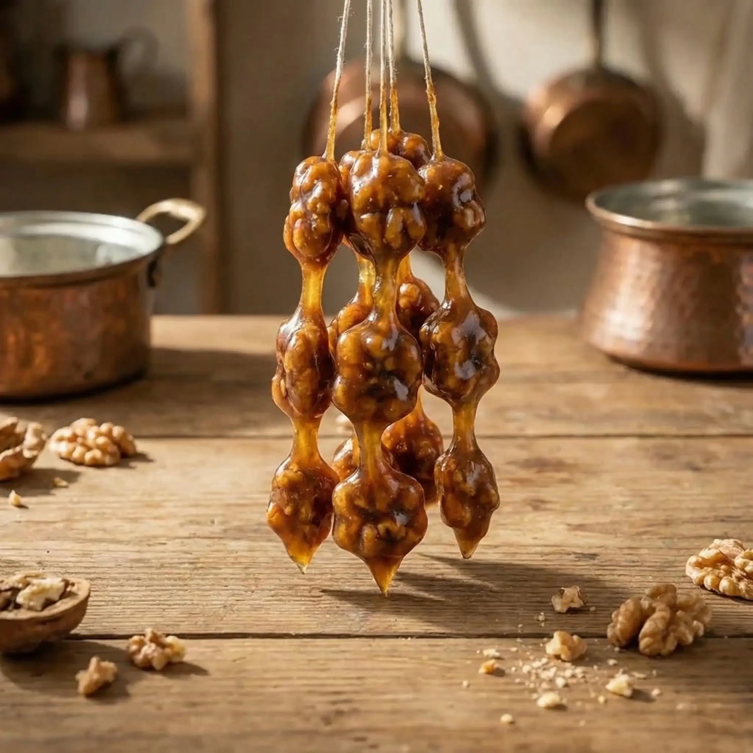 Ali Fermante Doğal Cevizli Sucuk | Katkısız Pekmezli Geleneksel Lezzet (500 Gr)