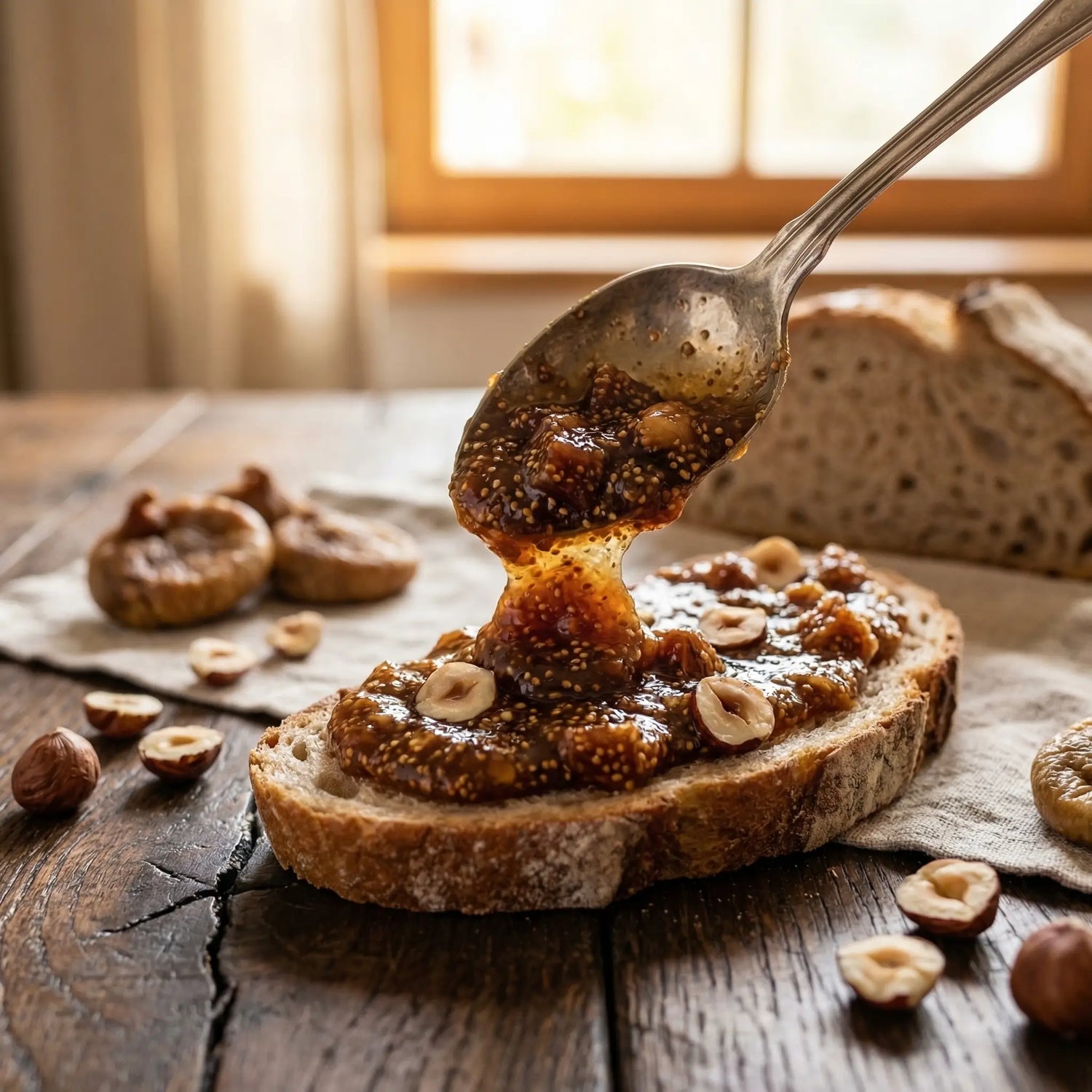 Ali Fermante Doğal Fındıklı Kuru İncir Reçeli | Gurme Lezzet (430cc Cam Kavanoz)