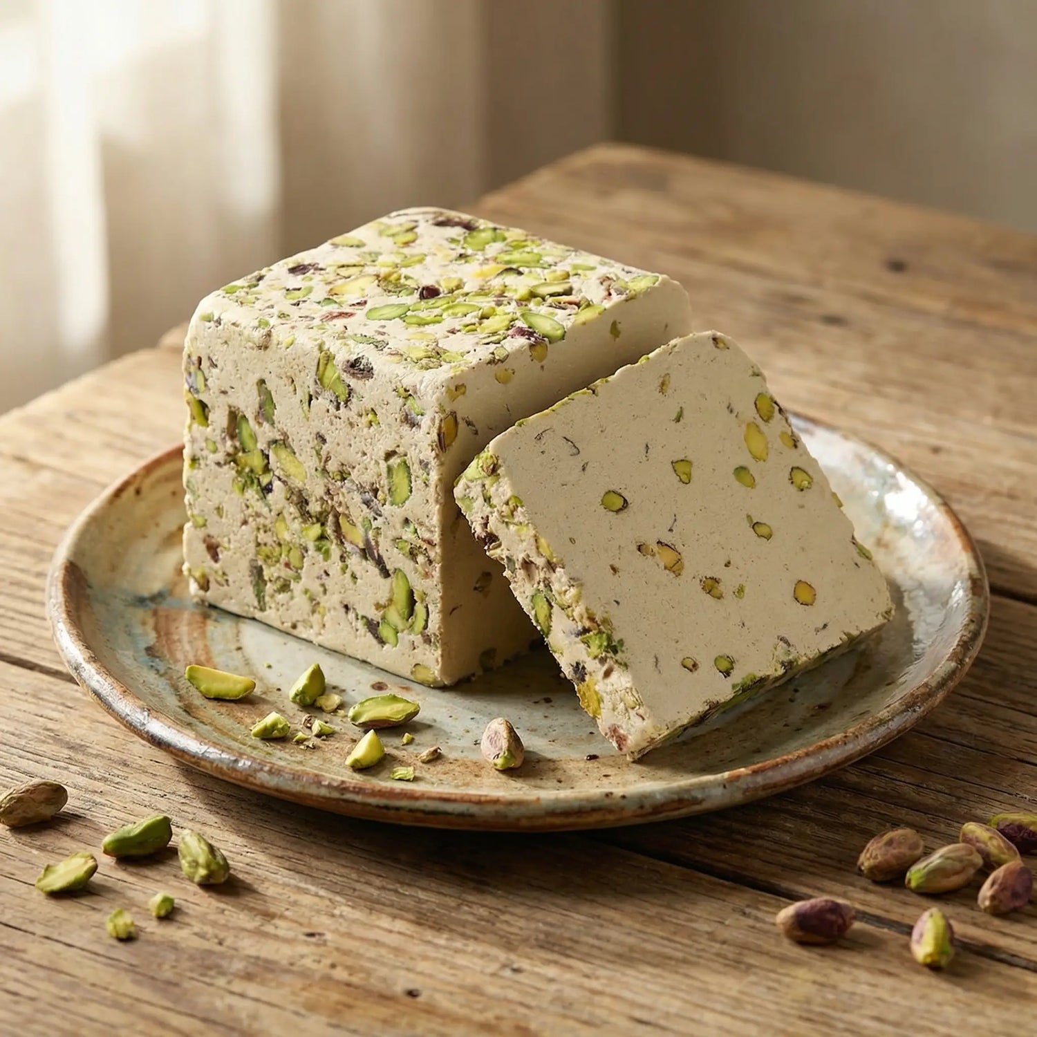 Ali Fermante Doğal Antep Fıstıklı Tahin Helvası | Geleneksel Gurme Lezzet (470 Gr)