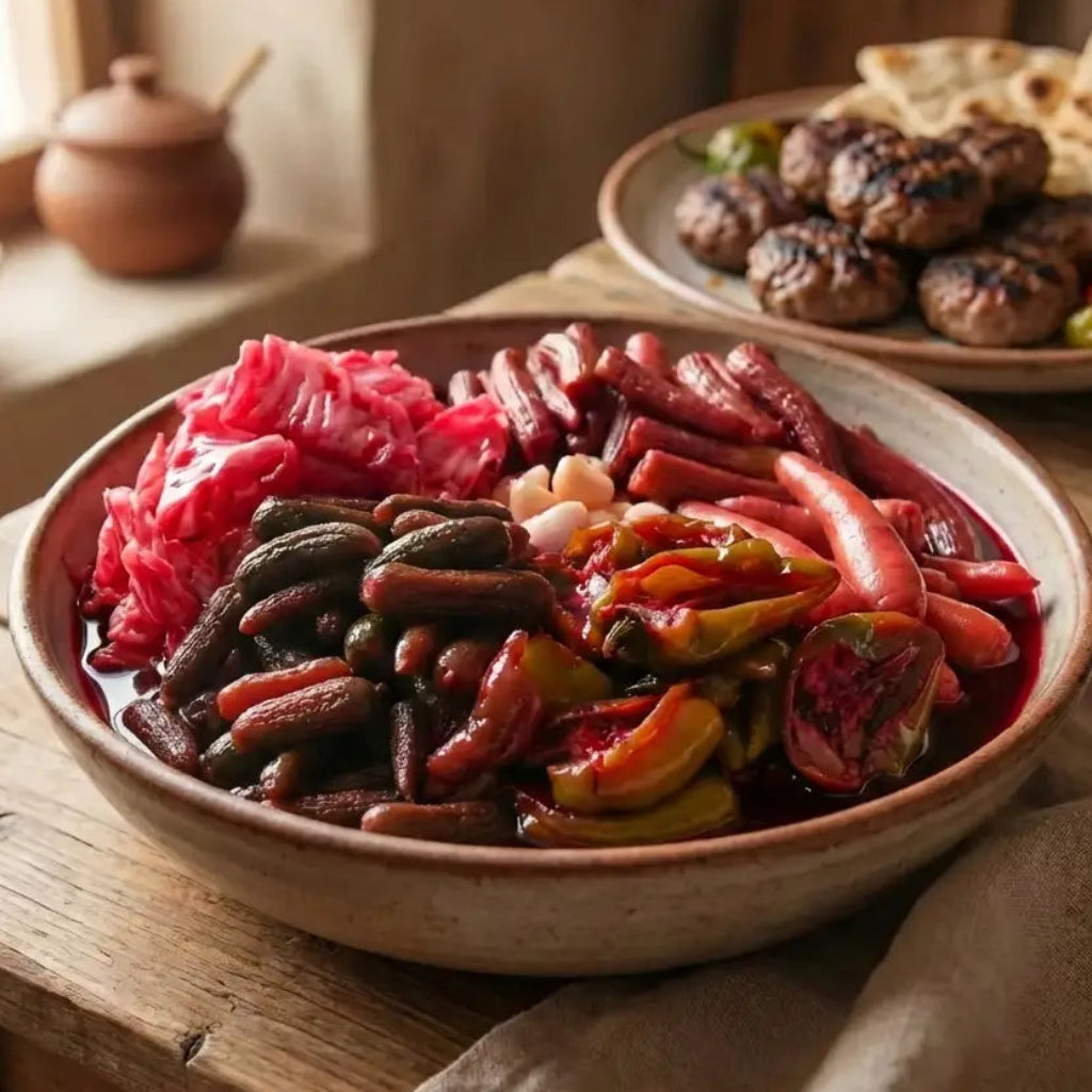 Özel Yapım Acılı Karışık Turşu | Kırmızı Pancar Sulu, Dengeli Ekşi (5 L)