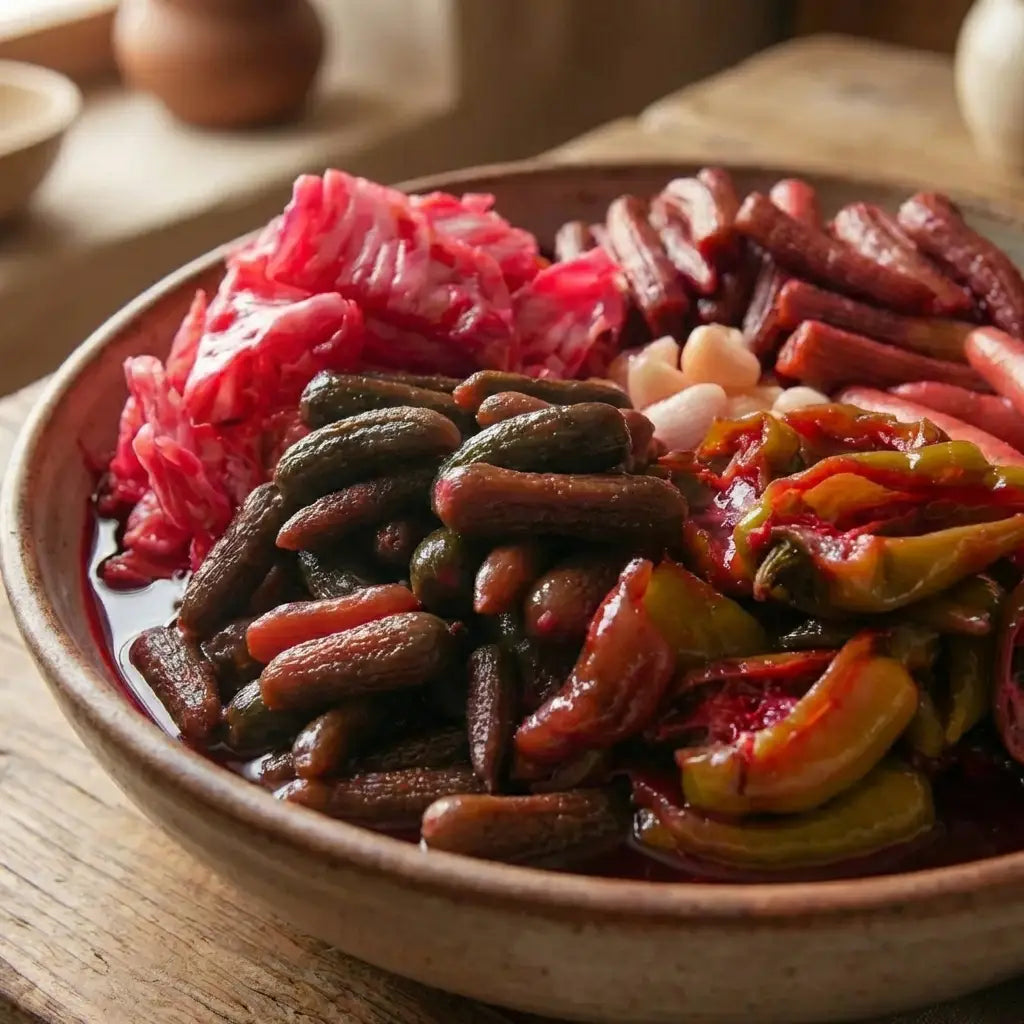 Özel Yapım Acılı Karışık Turşu | Kırmızı Pancar Sulu, Dengeli Ekşi (5 L)