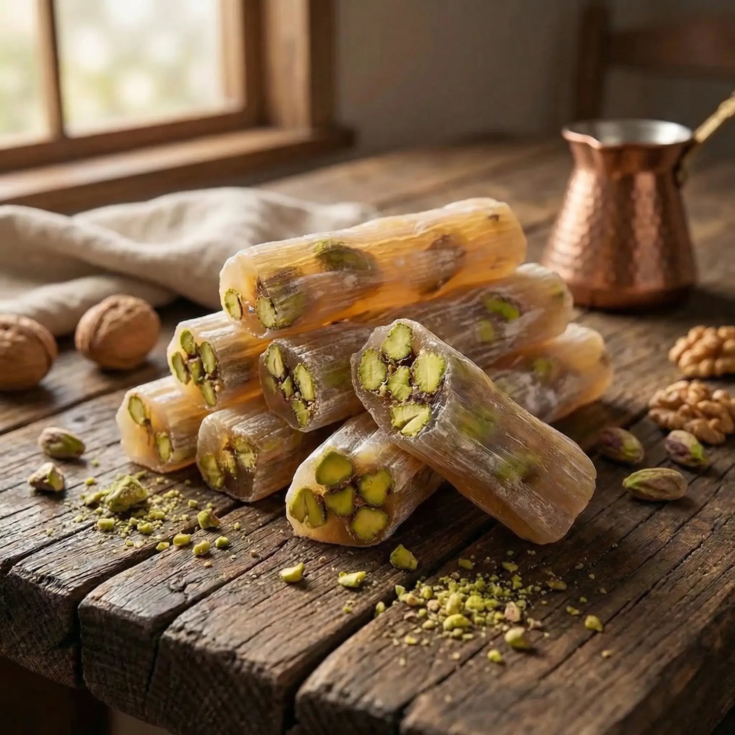 Geleneksel Fıstıklı Lokum – Doğal ve Sade | Ali Fermante (500 Gr)