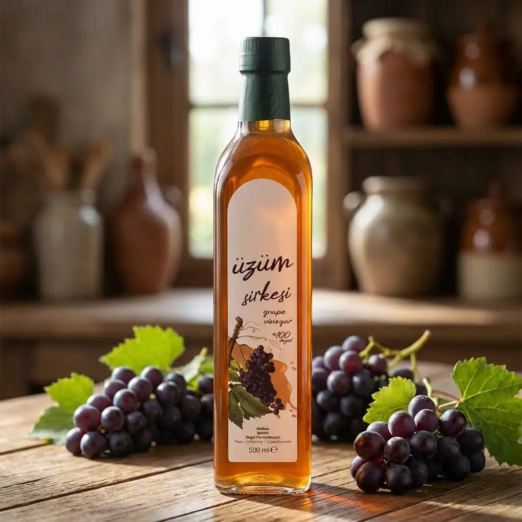 Ali Fermante Doğal Üzüm Sirkesi | Geleneksel Fermente Şifa Kaynağı (500 ml)