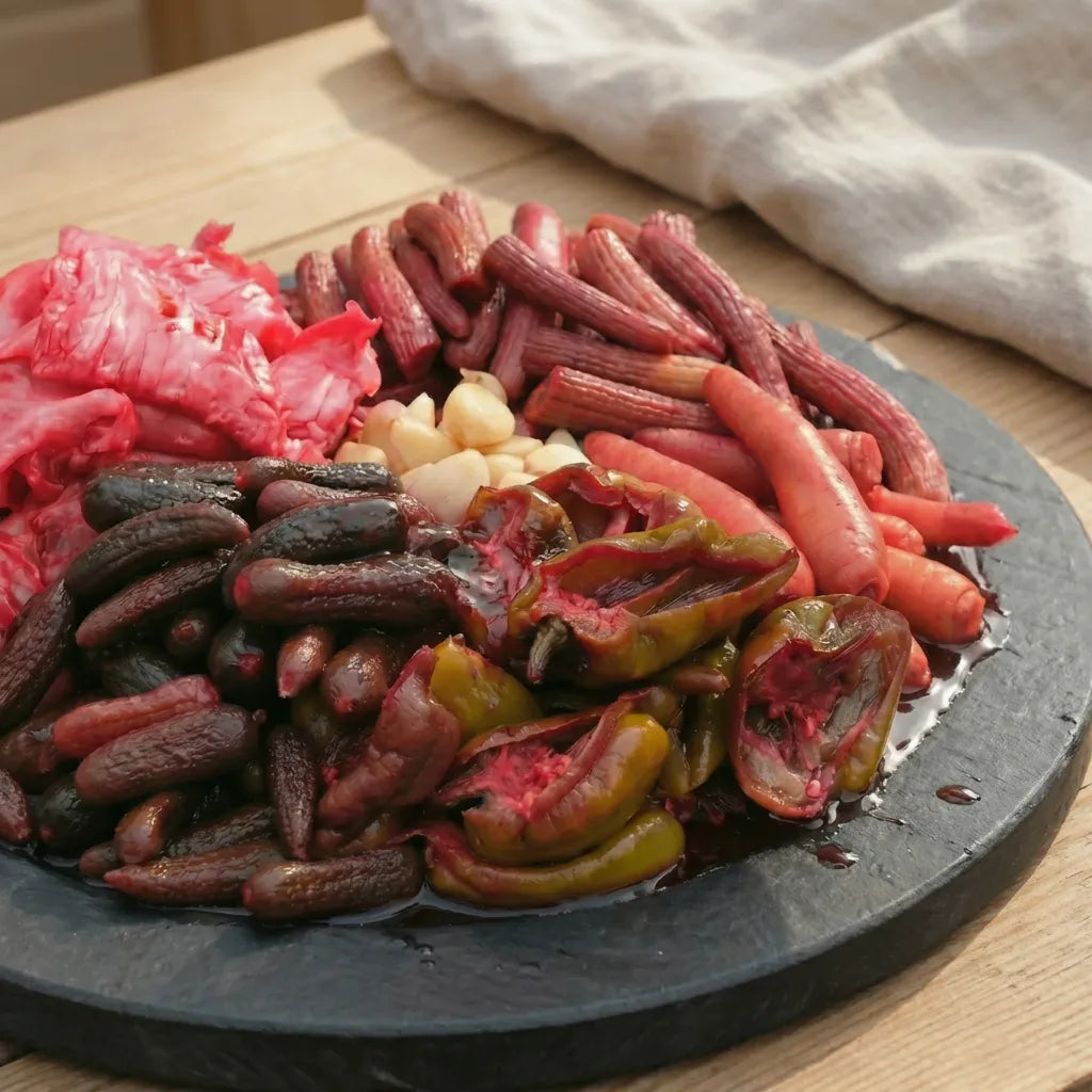 ACISIZ Kırmızı Pancar Sulu Karışık Turşu | Kütür Kütür, Dengeli Ekşi 5 LİTRE